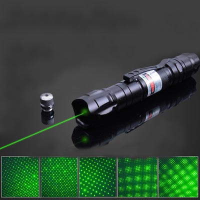 2000mW Green Laser Pointer with 5 star caps 5 in 1