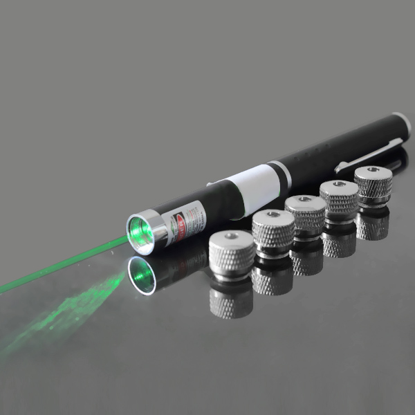 100mW waterproof green laser black flashlight