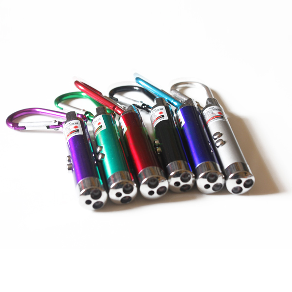 5mw red laser pointer LED flashlight laser pointer pen Violet currency check lights with Carabiner