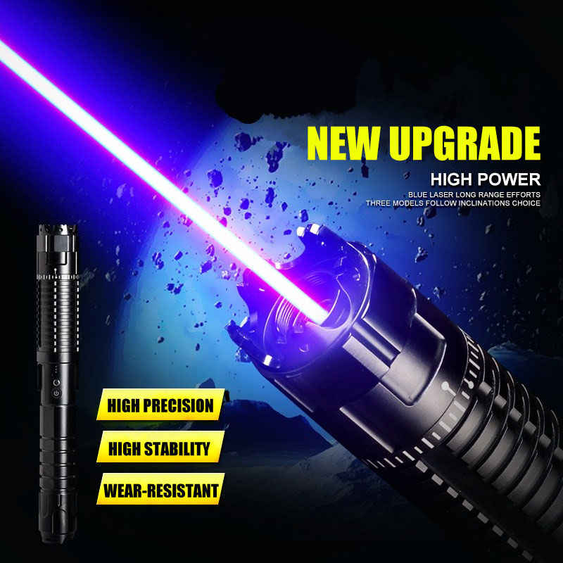 30000mw Blue Laser Pointer Silver Flashlight