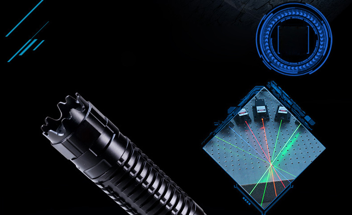 10W Blue Burning Laser Pointer Pen - High Power Visible Beam, 450nm, With 5 Head Caps